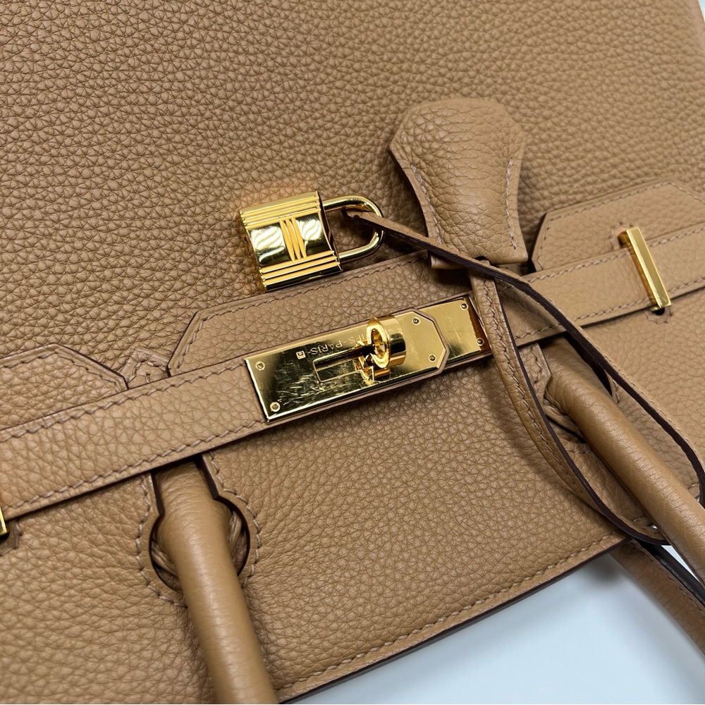 Hermes Birkin 30 Biscuit Tan Beige Clemence Leather Gold Hardware - Picture 11 of 16